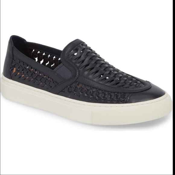 Tory Burch Shoes - Tory Burch Navy Huarache Slip-On Sneakers